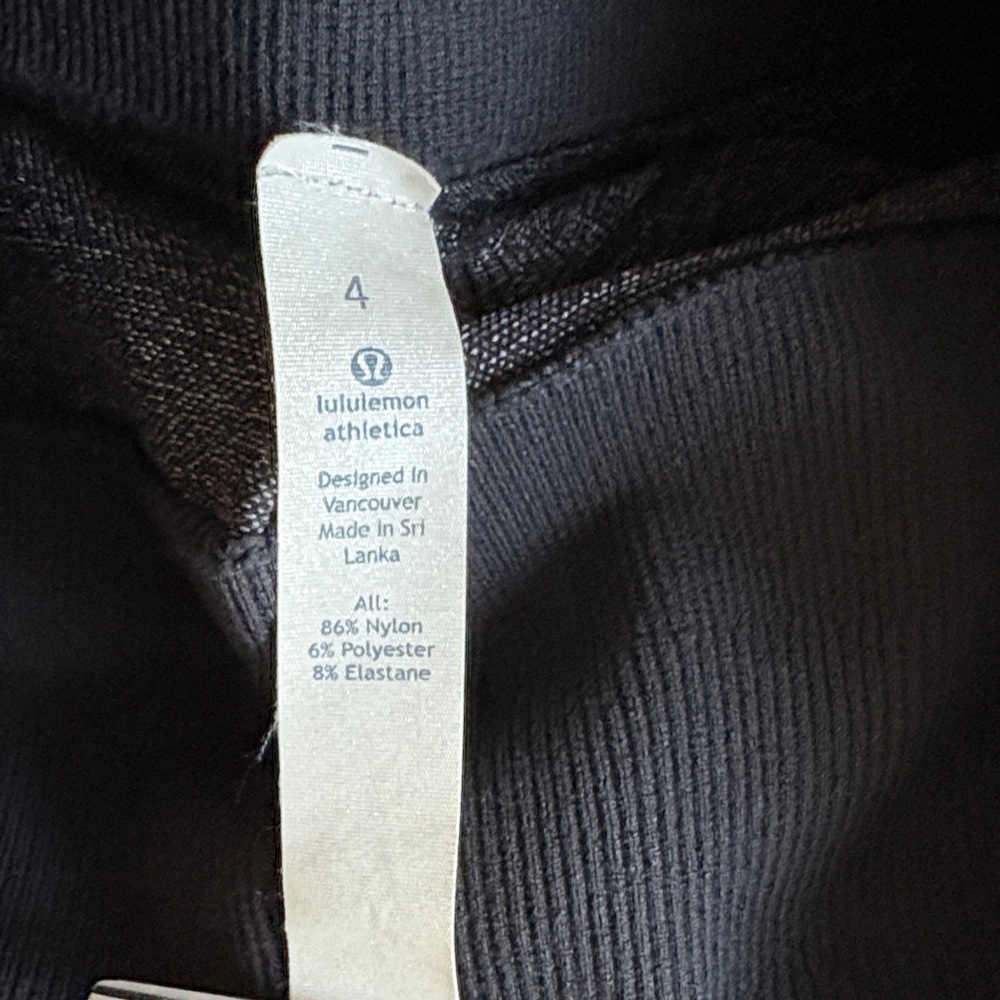 Lululemon Free To Flow Crop Leggings Black / White Ribbed Waistband #W6AE1S Sz 4 - Picture 5 of 9